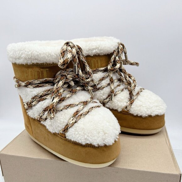 Moon Boot LAB69 Icon Light Low Shearling Suede Boots Women US 5.5-7 / EU 36- 38 - Picture 3 of 13